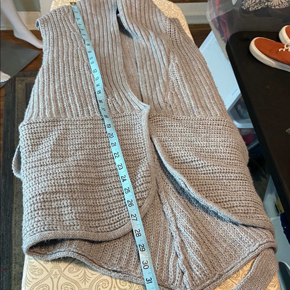 No Boundaries Gray Knit Sleeveless Cardigan Sweater Vest Belted Shrug XLarge XL - Picture 4 of 9